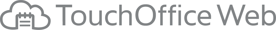 Logo of TouchOffice Web, featuring a stylised cloud with an embedded spreadsheet icon on the left, followed by the text TouchOffice Web in a sleek, modern font. All elements are in a muted grey colour, representing innovative EPOS solutions.