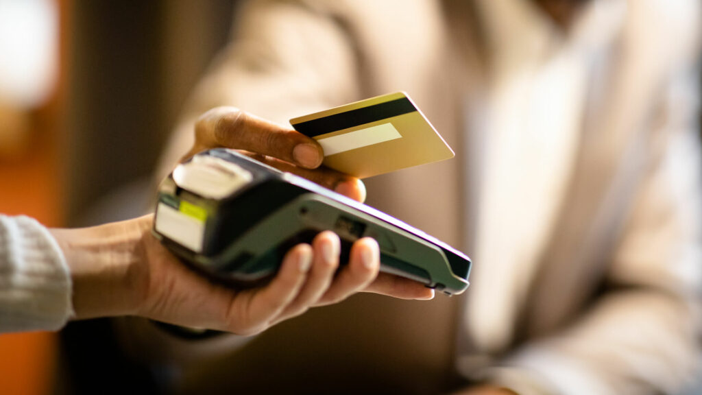 Paying for services sing a card machine